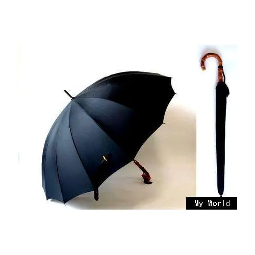 25 인치 반자동 나무 손잡이 남자 우산